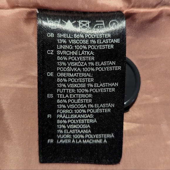 H&M Grey Belted Pea Coat with Pink Lining - Picture 4 of 4